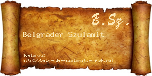 Belgrader Szulamit névjegykártya